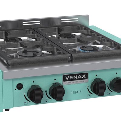 Fogao a Gas de Embutir de Bancada 4 Bocas Venax Temis Verde