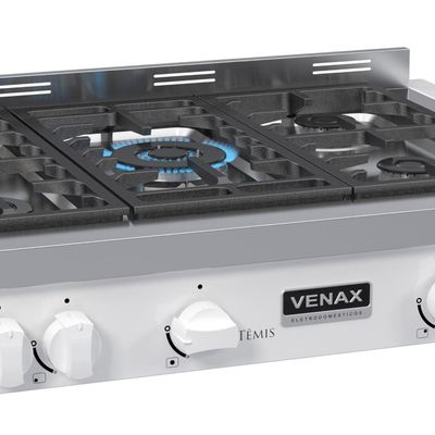 Fogao a Gas de Embutir de Bancada 5 Bocas Venax Temis Branco