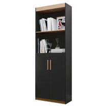 Estante Livreiro Bipartida 63cm 2 Portas Form Preto/nature Z56 - Mpozenato