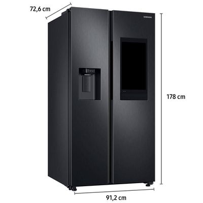 Geladeira Samsung Side by Side RS58 608 Litros Family Hub Black Inox Preto / 110