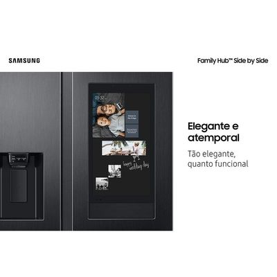 Geladeira Samsung Side by Side RS58 608 Litros Family Hub Black Inox Preto / 110