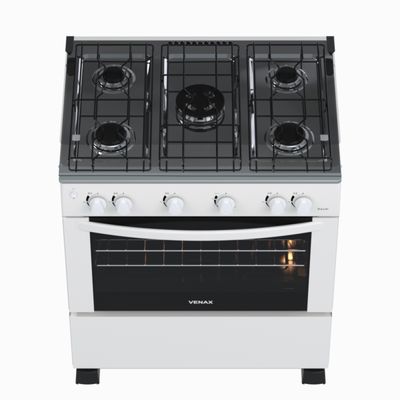 Fogao 5 Bocas Venax Gaudi Mesa Inox GIIi Branco Gas Glp