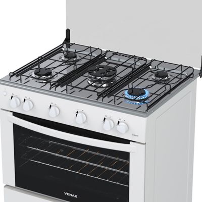 Fogao 5 Bocas Venax Gaudi Mesa Inox GIIi Branco Gas Glp