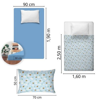 Jogo de Cama 100% algodão Infantil 150 Fios Fiori Solteiro
