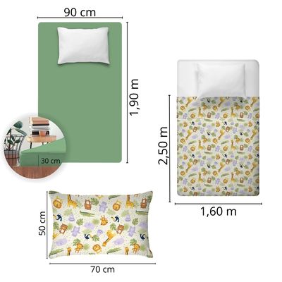 Jogo de Cama 100% algodão Infantil 150 Fios Fiori Solteiro