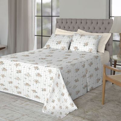 Jogo de Cama 100% algodão Casal 150 Fios Fiori