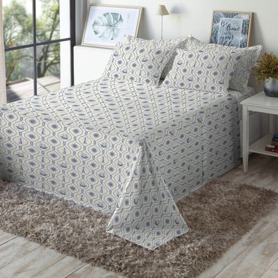 Jogo de Cama 100% algodão Queen Size 180 Fios Fiori
