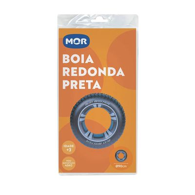 Boia Inflável Mor Redonda Pneu Preta 90cm UNICA