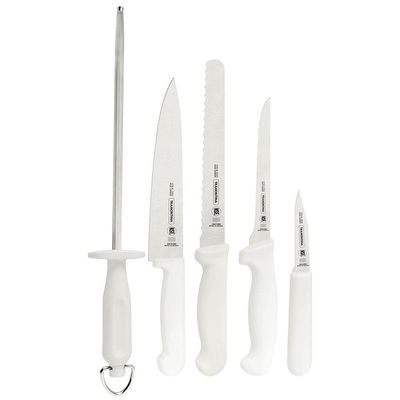 Conjunto de Facas Tramontina Profissional em Aço Inox - Branco - 6 Peças
