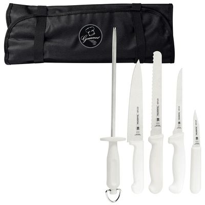 Conjunto de Facas Tramontina Profissional em Aço Inox - Branco - 6 Peças