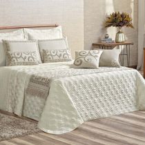 Kit Cobre Leito Turin Casal King 5 Peças 100% Poliéster - Marfim