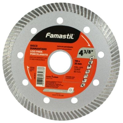 Disco Diamantado Liso Famastil Porcelanato 4.3/8pol 110x20mm