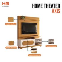 Estante Home Theater Axis Cinamomo Off White Com Kit Mesa De Centro Sky Off White - Hb Móveis