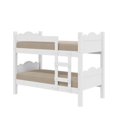 Beliche Solteiro Pequim Art Panta 2 em 1 Converte em 2 Camas MDF Branco