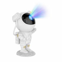 Luminária Astronauta Projetor Galáxia LED RGBW com Controle Remoto e Rotação 360° para Quarto Infantil e Decoração