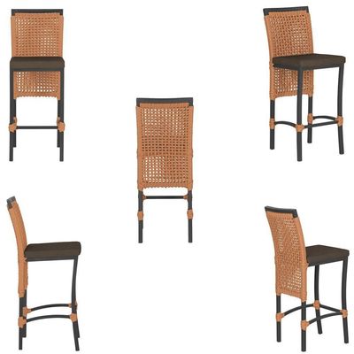 Mesa Bistrô E 2 Banquetas Roma Preta Corda Estofado 9 Trama Terra Cota