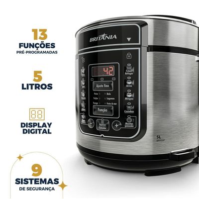 PAN PRESSAO ELET BRITANIA BPP05P 5L INOX 110V Inox / 110
