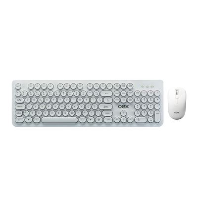 Teclado com Mouse sem Fio USB Oex Combo Pop Plus TM410 Branco