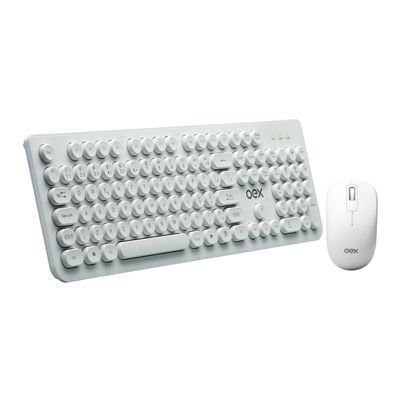 Teclado com Mouse sem Fio USB Oex Combo Pop Plus TM410 Branco