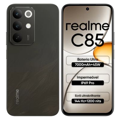SMARTPHONE REALME C85 4G 6GB 8GB 128GB 256GB NFC 7000mAh AZUL PRETO 256GB / Preto