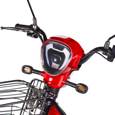 Bicicleta Elétrica 500W Basket Wehawk Bateria Chumbo Removível 48V 12Ah Autopropelido Amarelo