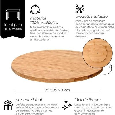 Tábua Com Base Giratória Bambu 35cm