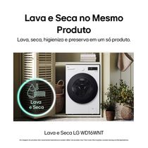 Lava e Seca LG Smart WD16WNTS6B 16kg 127V Branca Inteligência Artificial AI DD