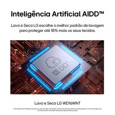 Lava e Seca LG Smart WD16WNTS6B 16kg 127V Branca Inteligência Artificial AI DD Branco / 110