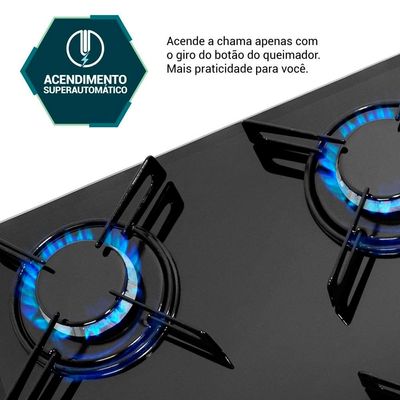 Cooktop a Gás Britânia 4 Bocas BCT4P Bivolt – Preto