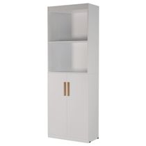 Estante Livreiro Bipartida 63cm 2 Portas Form Branco Z56 - Mpozenato