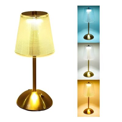 Luminária Abajur LED Sem Fio Metal - Recarregável e Touch 3 Cores de Luz