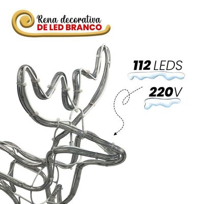Armação De Rena Macho Com Luzes De Led - Decoração Natal 220v