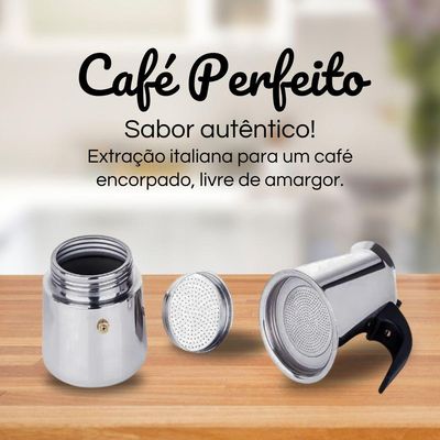 Cafeteira Italiana Inox Premium Para 6 Xícaras