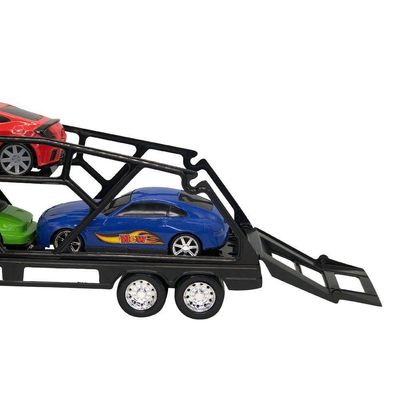 Caminhão Cegonha Grande Com 3 Mini Carros - Azul