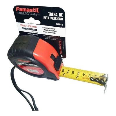 Trena De Alta Precisão Emborrachada Famastil 10mx25mm