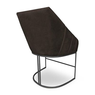 Kit 6 Poltronas Luxo Alana Suede Base Ferro Preto - Pallazio Cor Marrom