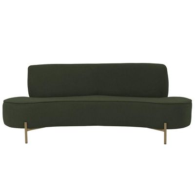 Sofá Orgânico 2 Lugares 150cm Argos Pés Ouro Fosco Linho Verde Musgo - Nexta Casa