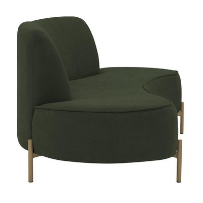 Sofá Orgânico 2 Lugares 150cm Argos Pés Ouro Fosco Linho Verde Musgo - Nexta Casa