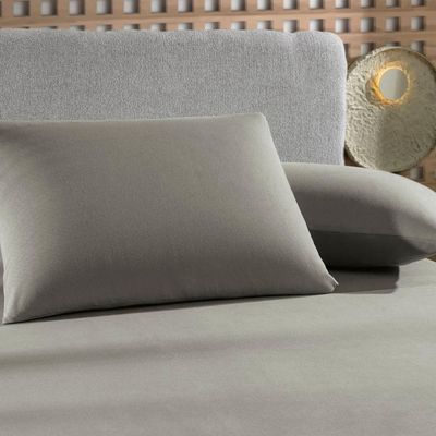 Jogo De Cama King 3 Peças Malha Fio Penteado Cinza Platinum