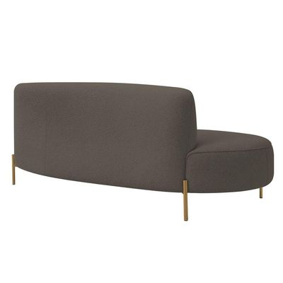 Sofá Orgânico 2 Lugares 150cm Argos Pés Ouro Fosco Bouclé Marrom - Nexta Casa