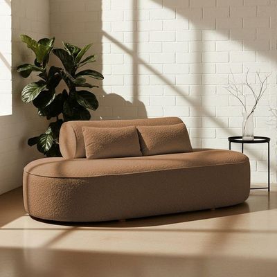 Sofá Orgânico Horizonte 3 Lugares 180cm Bouclé Terracota - Nexta Casa