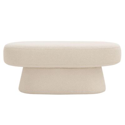 Banco Orgânico 102cm Liz Sala De Estar Bouclé Off White - Nexta Casa