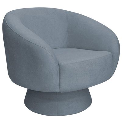 Poltrona Decorativa Liz Giratória Bouclé Azul Claro - Nexta Casa