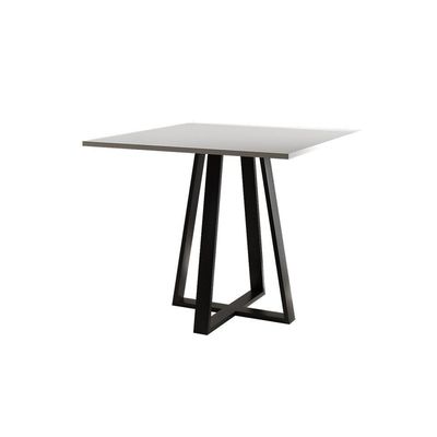 Kit Mesa Mônaco Premium 90cm Com 4 Cadeiras De Jantar Estofadas Para Sala E Cozinha - Branco-marrom