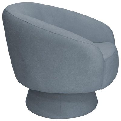 Poltrona Decorativa Liz Giratória Bouclé Azul Claro - Nexta Casa