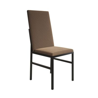 Kit Mesa Mônaco Premium 90cm Com 4 Cadeiras De Jantar Estofadas Para Sala E Cozinha - Branco-marrom