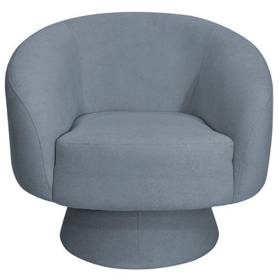 Poltrona Decorativa Liz Giratória Bouclé Azul Claro - Nexta Casa