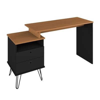 Escrivaninha Plus 2 Gavetas Freijó/preto Artany Freijó/preto
