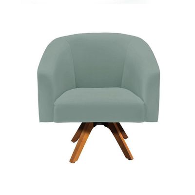 Kit 2 Poltronas Decorativas Stella Giratória Veludo Cotelê Verde D'Rossi