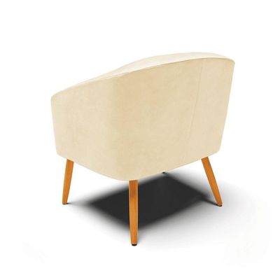 Kit 2 Poltronas Sala Decorativa Stella Sintético Pu Bege D03 D'Rossi